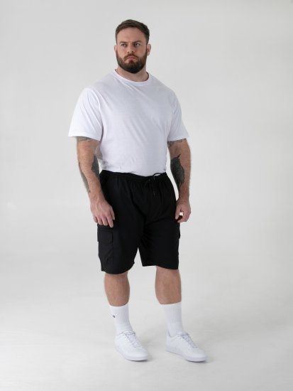 D555 Thomas Shorts Elasticizzati Con Vita Completamente Elasticizzata Neri - Shorts - Pantaloncini Uomo Taglie Forti