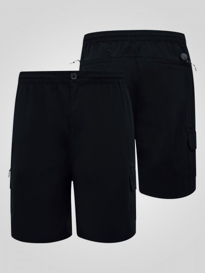 D555 Thomas Shorts Elasticizzati Con Vita Completamente Elasticizzata Neri - Shorts - Pantaloncini Uomo Taglie Forti