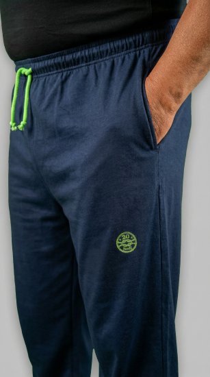 20 Nodi Libeccio Long Leg Sports Pants in Combed Cotton Jersey Navy - Pantaloni & pantaloncini tuta - Pantaloni Tuta Uomo Taglie Forti