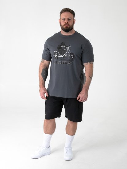 D555 Craig Gorilla Biker T-shirt Con Stampa Grigio Scuro - Magliette - Magliette Uomo Taglie Forti