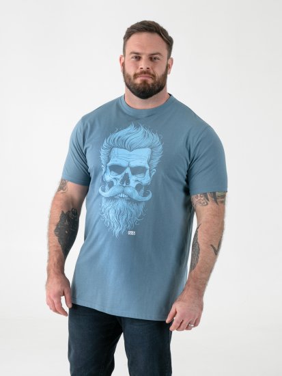 D555 Miller Bearded Skull T-shirt Con Stampa - Magliette - Magliette Uomo Taglie Forti