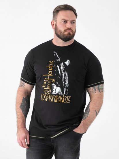 D555 Stokes Official Jimi Hendrix Experience T-shirt Con Stampa - Magliette - Magliette Uomo Taglie Forti