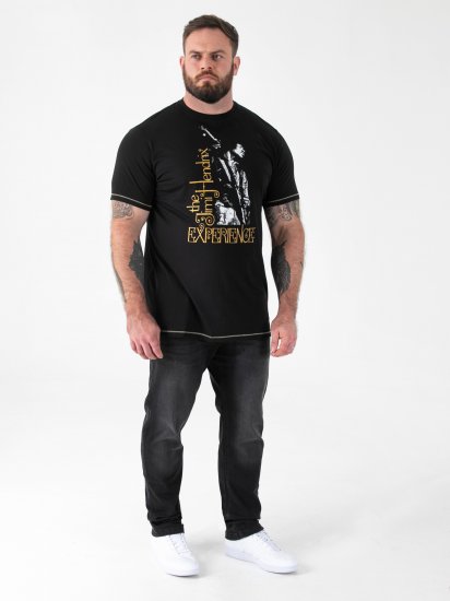 D555 Stokes Official Jimi Hendrix Experience T-shirt Con Stampa - Magliette - Magliette Uomo Taglie Forti