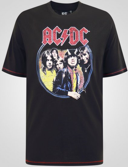 D555 Hugh Official AC/DC Highway To Hell T-shirt Con Stampa Nera - Magliette - Magliette Uomo Taglie Forti