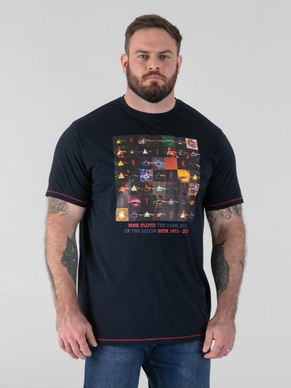 D555 Otto Official Pink Floyd 50th Anniversary T-shirt Con Stampa Blu Navy - Magliette - Magliette Uomo Taglie Forti