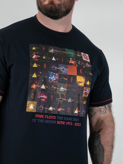 D555 Otto Official Pink Floyd 50th Anniversary T-shirt Con Stampa Blu Navy - Magliette - Magliette Uomo Taglie Forti