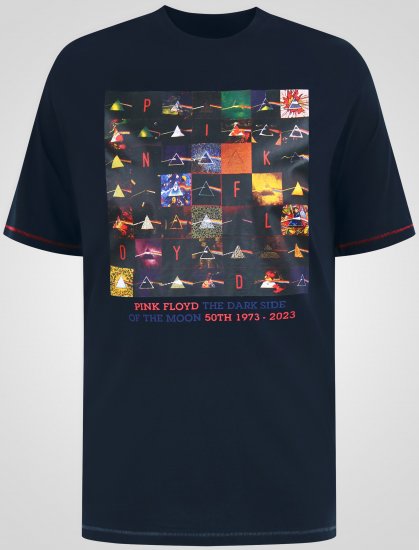 D555 Otto Official Pink Floyd 50th Anniversary T-shirt Con Stampa Blu Navy - Magliette - Magliette Uomo Taglie Forti