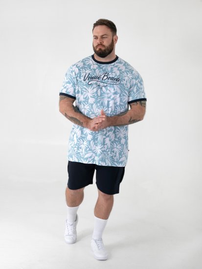 D555 Shoreham AO Venice Beach T-shirt Girocollo Con Stampa Blu - Magliette - Magliette Uomo Taglie Forti
