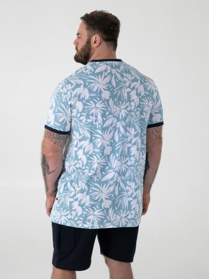 D555 Shoreham AO Venice Beach T-shirt Girocollo Con Stampa Blu - Magliette - Magliette Uomo Taglie Forti