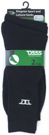 D555 Logan Sports And Leisure Socks 2-Pack Black - Intimo & costumi da bagno - Intimo Taglie Forti Uomo