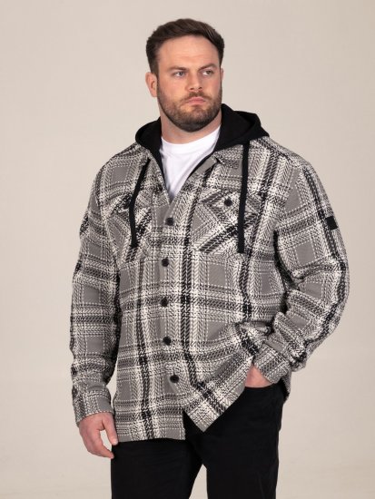 D555 Hayes Camicia giacca Grigio - Camicie - Camicie Taglie Forti Uomo