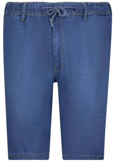 Adamo 199110 Pantaloncini in jeans con vita elasticizzata Blu medio - Shorts - Pantaloncini Uomo Taglie Forti