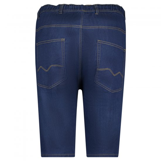 Adamo 199110 Pantaloncini in jeans con vita elasticizzata Blu scuro - Shorts - Pantaloncini Uomo Taglie Forti