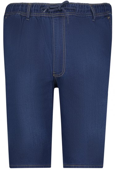 Adamo 199110 Pantaloncini in jeans con vita elasticizzata Blu scuro - Shorts - Pantaloncini Uomo Taglie Forti