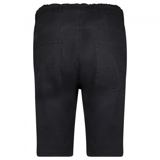 Adamo 199110 Pantaloncini in jeans con vita elasticizzata Nero - Shorts - Pantaloncini Uomo Taglie Forti
