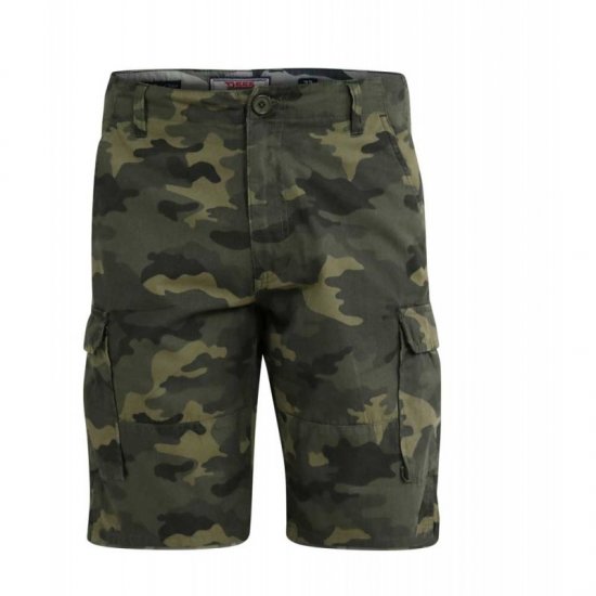 D555 Marty Camo Shorts Green - Shorts - Pantaloncini Uomo Taglie Forti
