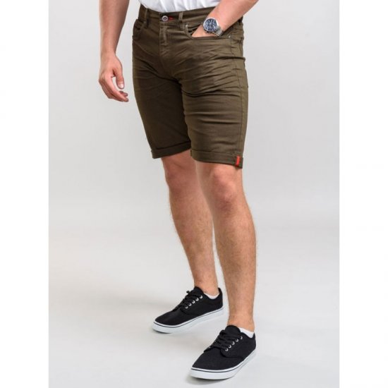 D555 Gilbert Stretch Shorts Khaki - Shorts - Pantaloncini Uomo Taglie Forti