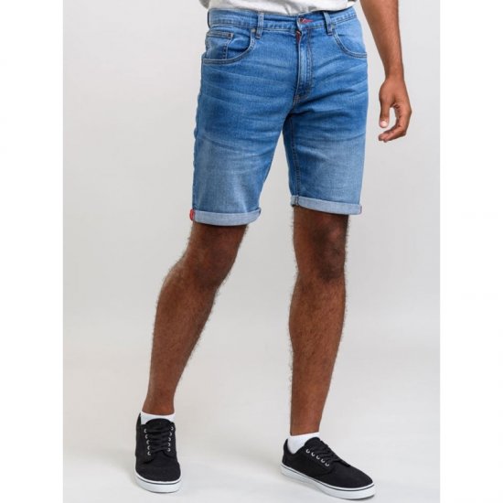 D555 Griffin Denim Shorts Stonewash - Shorts - Pantaloncini Uomo Taglie Forti