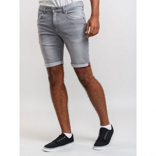 D555 Griffin Denim Shorts Grey - Shorts - Pantaloncini Uomo Taglie Forti