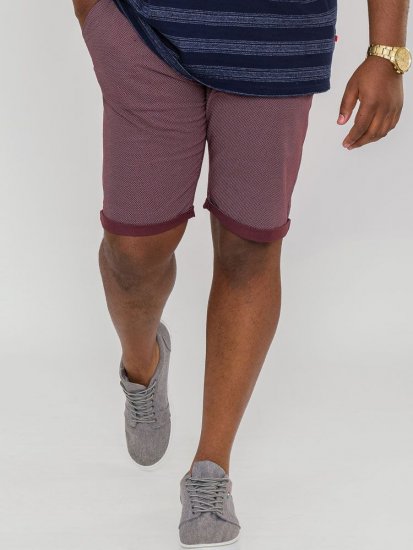 D555 Bandit Ao Micro Print Stretch Chino Shorts - Shorts - Pantaloncini Uomo Taglie Forti