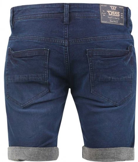 D555 BRENTWOOD Dark Blue Denim Shorts - Shorts - Pantaloncini Uomo Taglie Forti