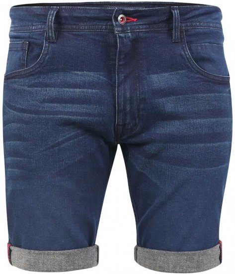 D555 BRENTWOOD Dark Blue Denim Shorts - Shorts - Pantaloncini Uomo Taglie Forti