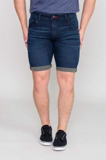 D555 BRENTWOOD Dark Blue Denim Shorts - Shorts - Pantaloncini Uomo Taglie Forti