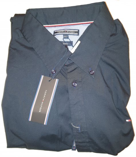 Tommy Hilfiger Stretch Poplin Shirt Black - La folle offerta di aprile di Motley - 