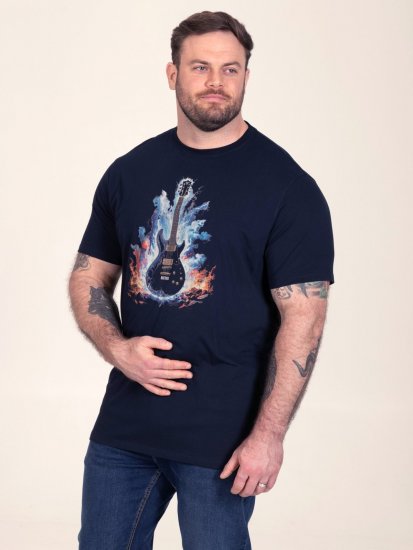 D555 Slater T-shirt stampata Blu navy - Magliette - Magliette Uomo Taglie Forti