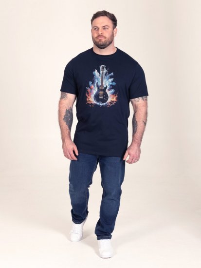D555 Slater T-shirt stampata Blu navy - Magliette - Magliette Uomo Taglie Forti