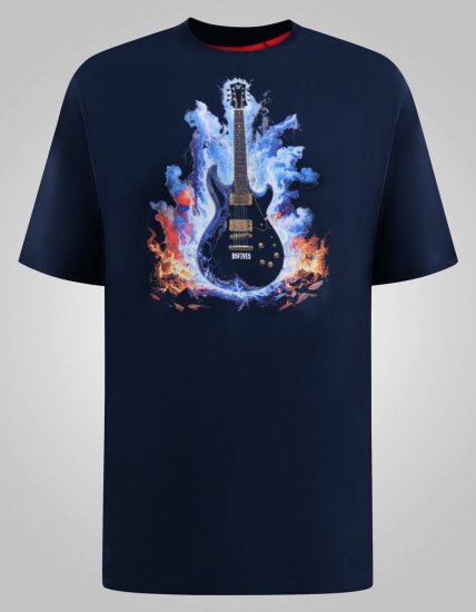 D555 Slater T-shirt stampata Blu navy - Magliette - Magliette Uomo Taglie Forti