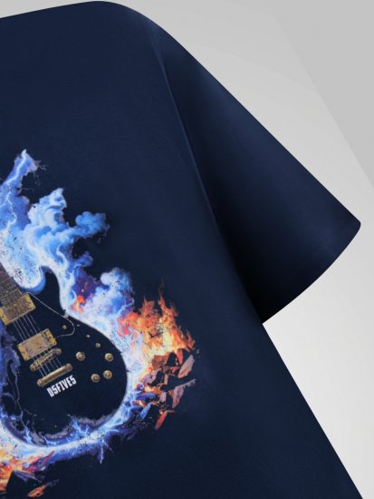 D555 Slater T-shirt stampata Blu navy - Magliette - Magliette Uomo Taglie Forti