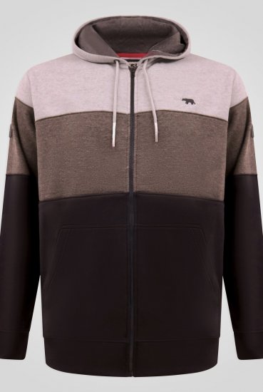 D555 Fitzgerald Zip Through Hoody With Cut & Sew Panels Nero - Felpe & felpe con cappuccio - Felpe & Felpe con Cappuccio Uomo Taglie Forti