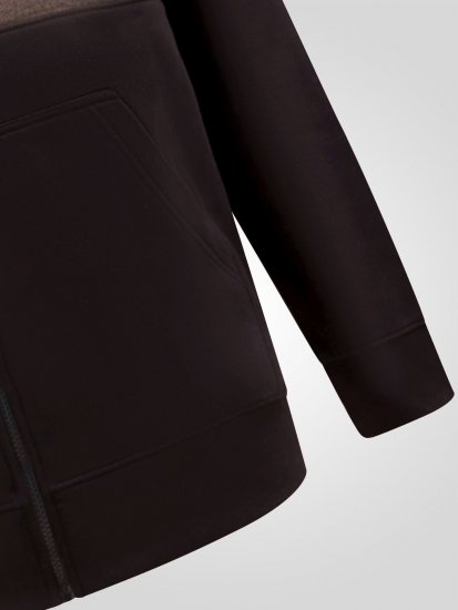 D555 Fitzgerald Zip Through Hoody With Cut & Sew Panels Nero - Felpe & felpe con cappuccio - Felpe & Felpe con Cappuccio Uomo Taglie Forti