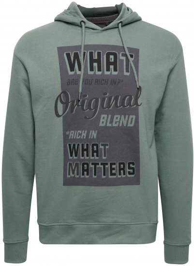 Blend Hoodie 4285 Duck Green - Felpe & felpe con cappuccio - Felpe & Felpe con Cappuccio Uomo Taglie Forti