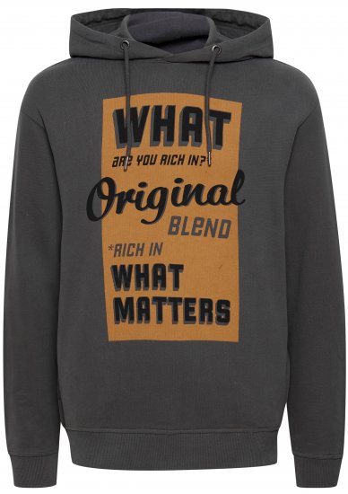 Blend Hoodie 4285 Asphalt Grey - Felpe & Felpe con cappuccio - Felpe & Felpe con Cappuccio Uomo Taglie Forti