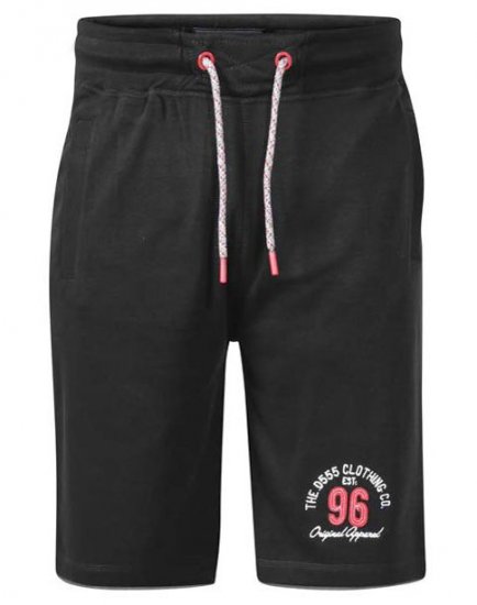 D555 Tompkins 1 Elasticated Waist Shorts Black - Pantaloni & pantaloncini tuta - Pantaloni Tuta Uomo Taglie Forti