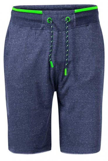 D555 Electra1 Ribbed Waist Fleece Shorts With Pockets Navy Marl - Pantaloni & pantaloncini tuta - Pantaloni Tuta Uomo Taglie Forti