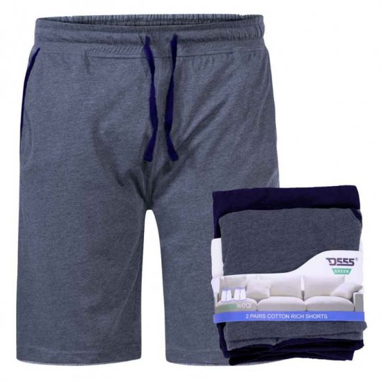D555 Cobra Two Pack Elasticated Waist Band Jersey Shorts With Pockets - Pantaloni & pantaloncini tuta - Pantaloni Tuta Uomo Taglie Forti