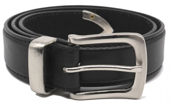 D555 Joeseph Leather Belt Black, 3,5cm - Cinture - Cintura Uomo Taglie Forti