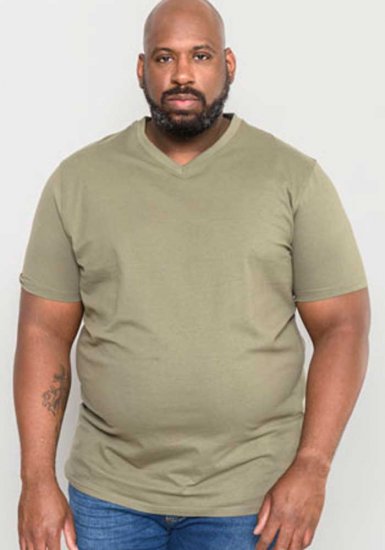 D555 Signature V-neck T-shirt Khaki - Magliette - Magliette Uomo Taglie Forti