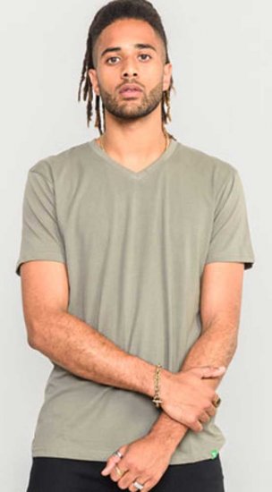 D555 Signature V-neck T-shirt Khaki - Magliette - Magliette Uomo Taglie Forti