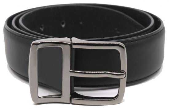 D555 Ashton Leather Belt Black, 3,5cm - Cinture - Cintura Uomo Taglie Forti