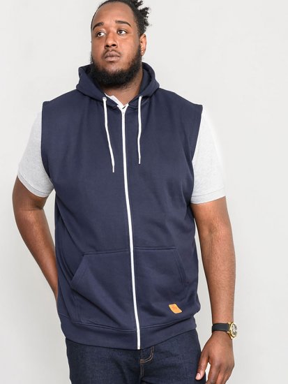 D555 Blake Sleeveless Hoodie Navy - Felpe & felpe con cappuccio - Felpe & Felpe con Cappuccio Uomo Taglie Forti