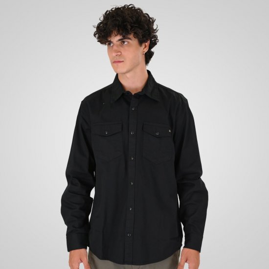 Double Outfitters GS-5126 Camicia con bottoni a pressione Nero - Camicie - Camicie Taglie Forti Uomo