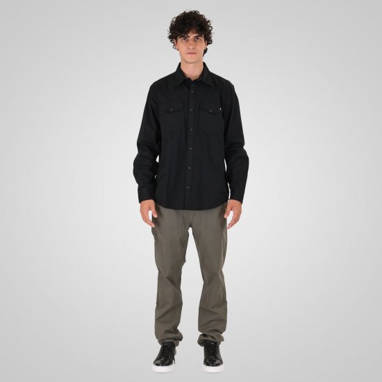 Double Outfitters GS-5126 Camicia con bottoni a pressione Nero - Camicie - Camicie Taglie Forti Uomo