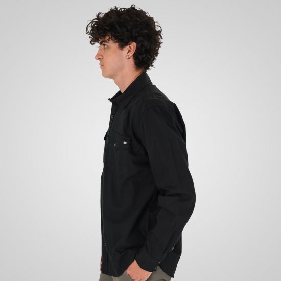 Double Outfitters GS-5126 Camicia con bottoni a pressione Nero - Camicie - Camicie Taglie Forti Uomo