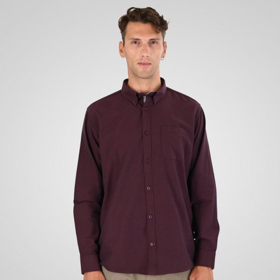 Double Outfitters GS-5225 Camicia Oxford Bordeaux - Camicie - Camicie Taglie Forti Uomo