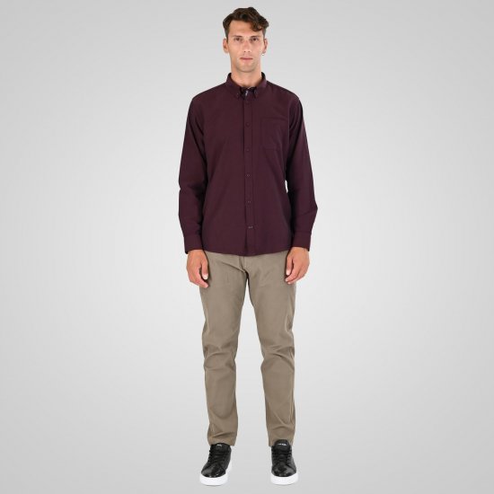 Double Outfitters GS-5225 Camicia Oxford Bordeaux - Camicie - Camicie Taglie Forti Uomo