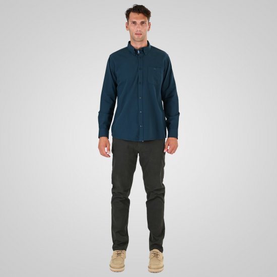 Double Outfitters GS-5225 Camicia Oxford Verde scuro - Camicie - Camicie Taglie Forti Uomo